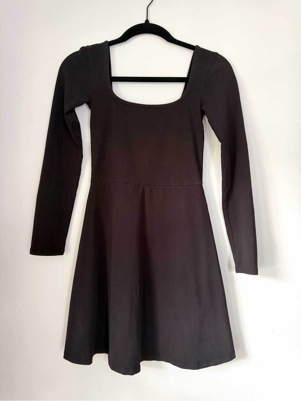 ASOS Black Long-Sleeve Square-Neck Mini Dress